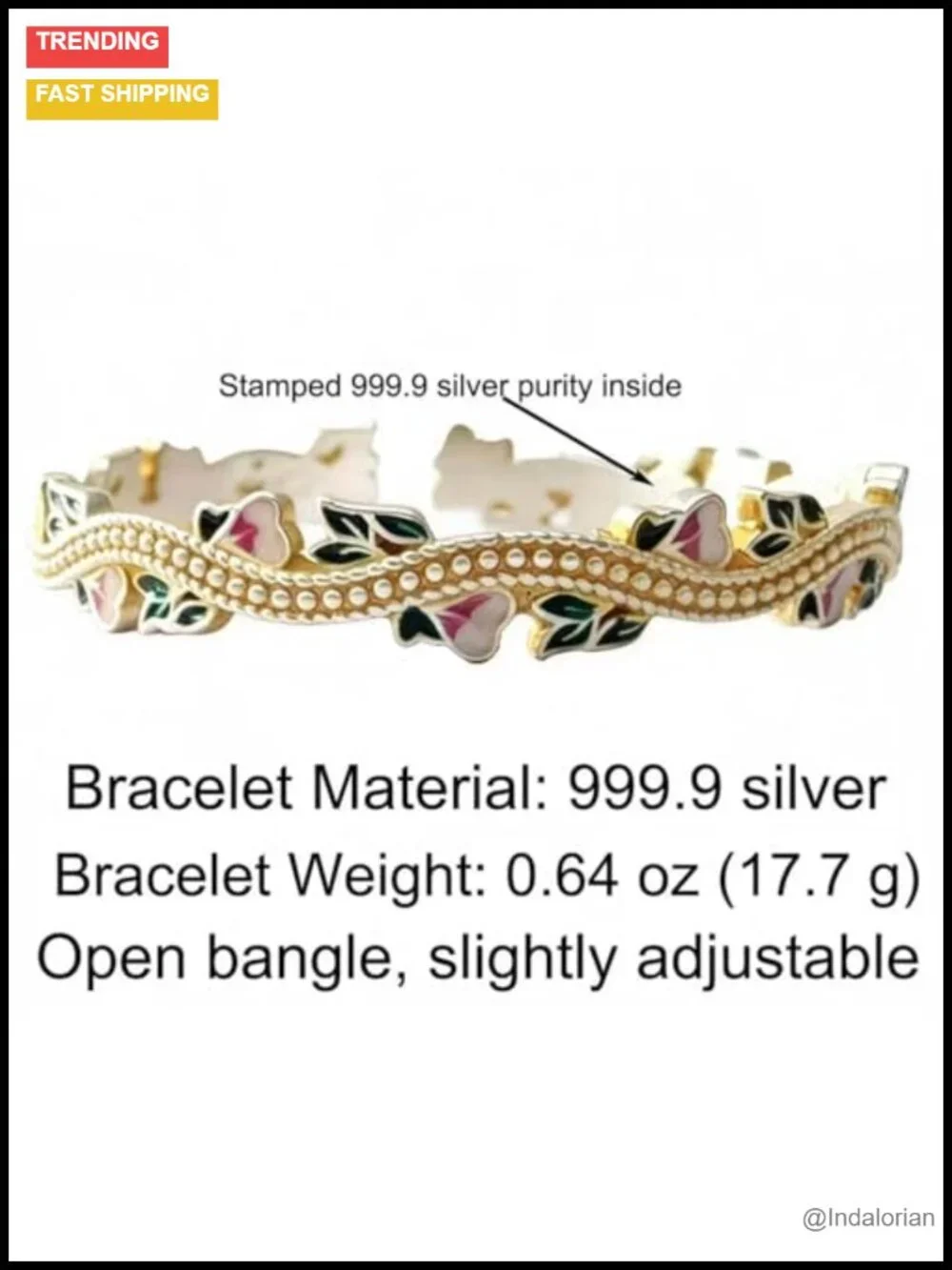 Italian Sterling Silver Stackable Bangle Bracelet for Women Adjustable Open Cuff